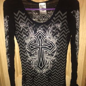 Long sleeve sheer top